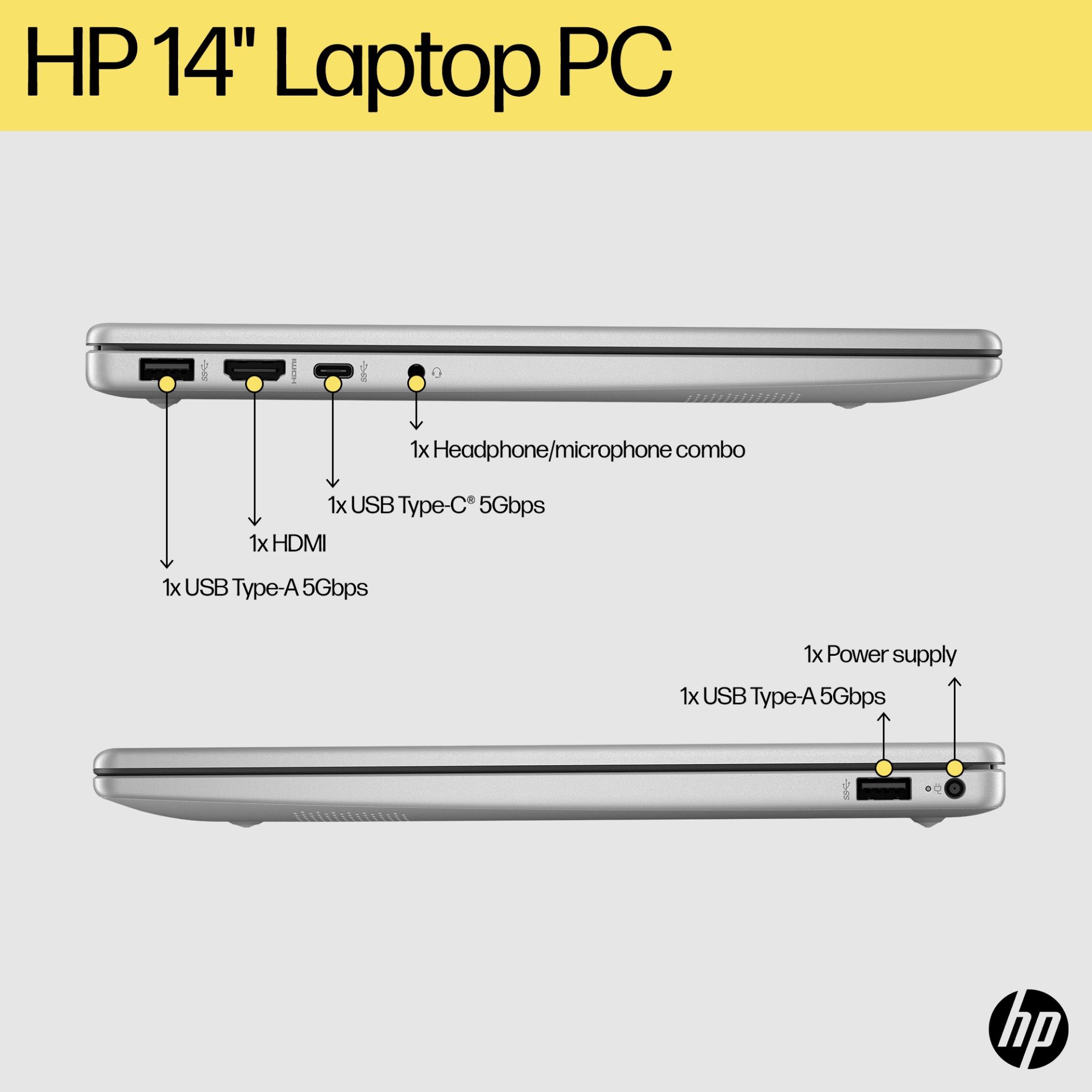 HP 14 inch Laptop 14-em0730AU, Silver