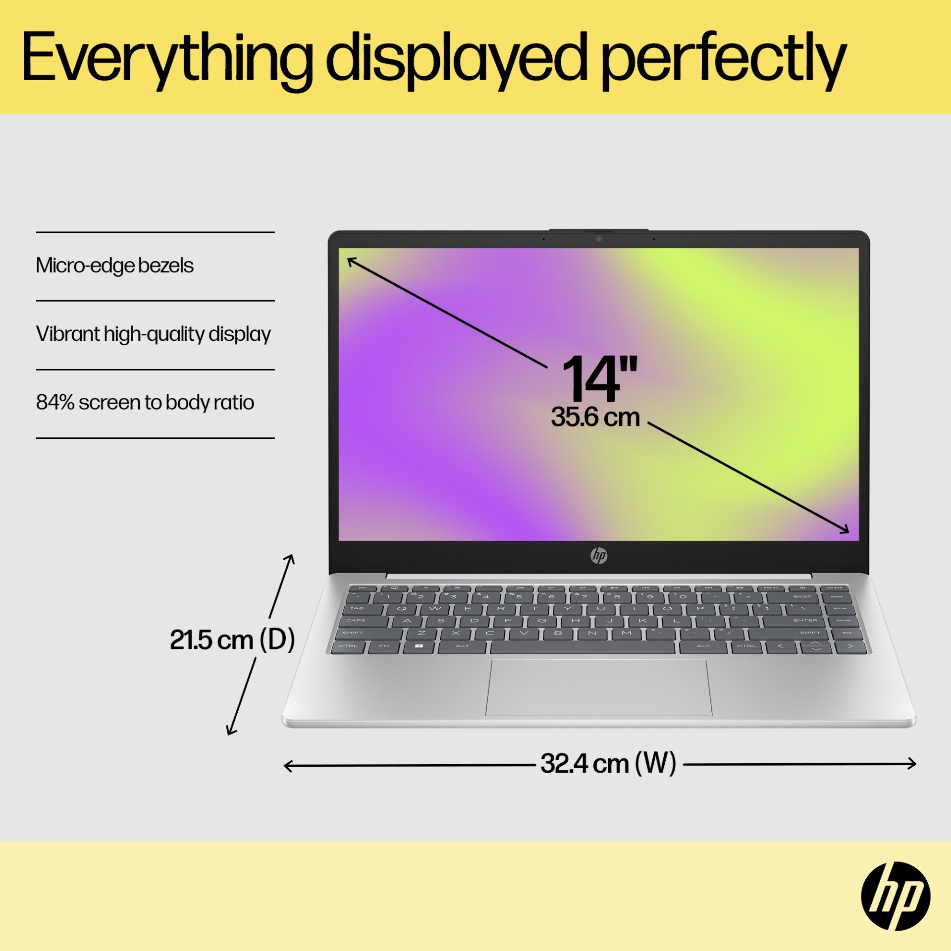 HP 14 inch Laptop 14-em0530AU, Silver