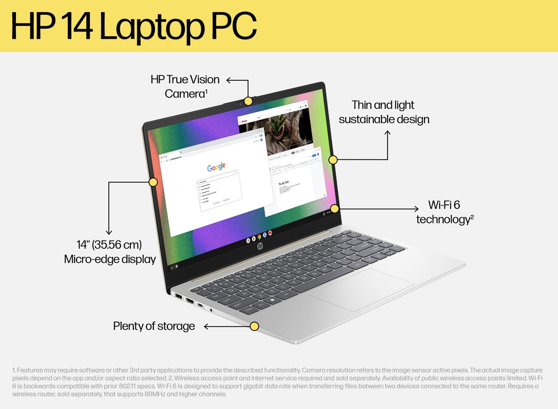 HP 14 inch Laptop 14-ep0323TU, Gold