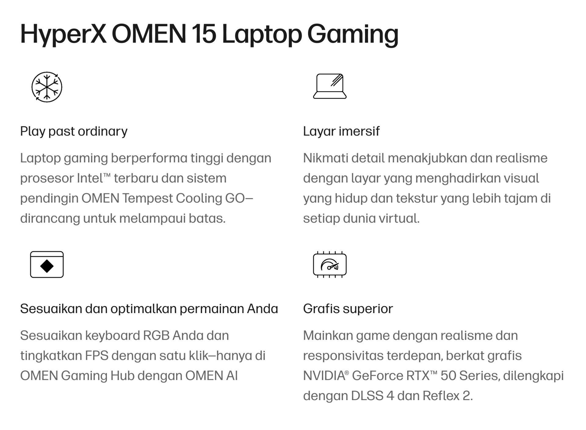 HyperX OMEN 15 inch Gaming Laptop PC 15-ga0555TX, Black + HyperX Pulsefire Fuse Wireless Gaming Mouse (Black) + HyperX Cloud Stinger 2 Core- Gaming Headset