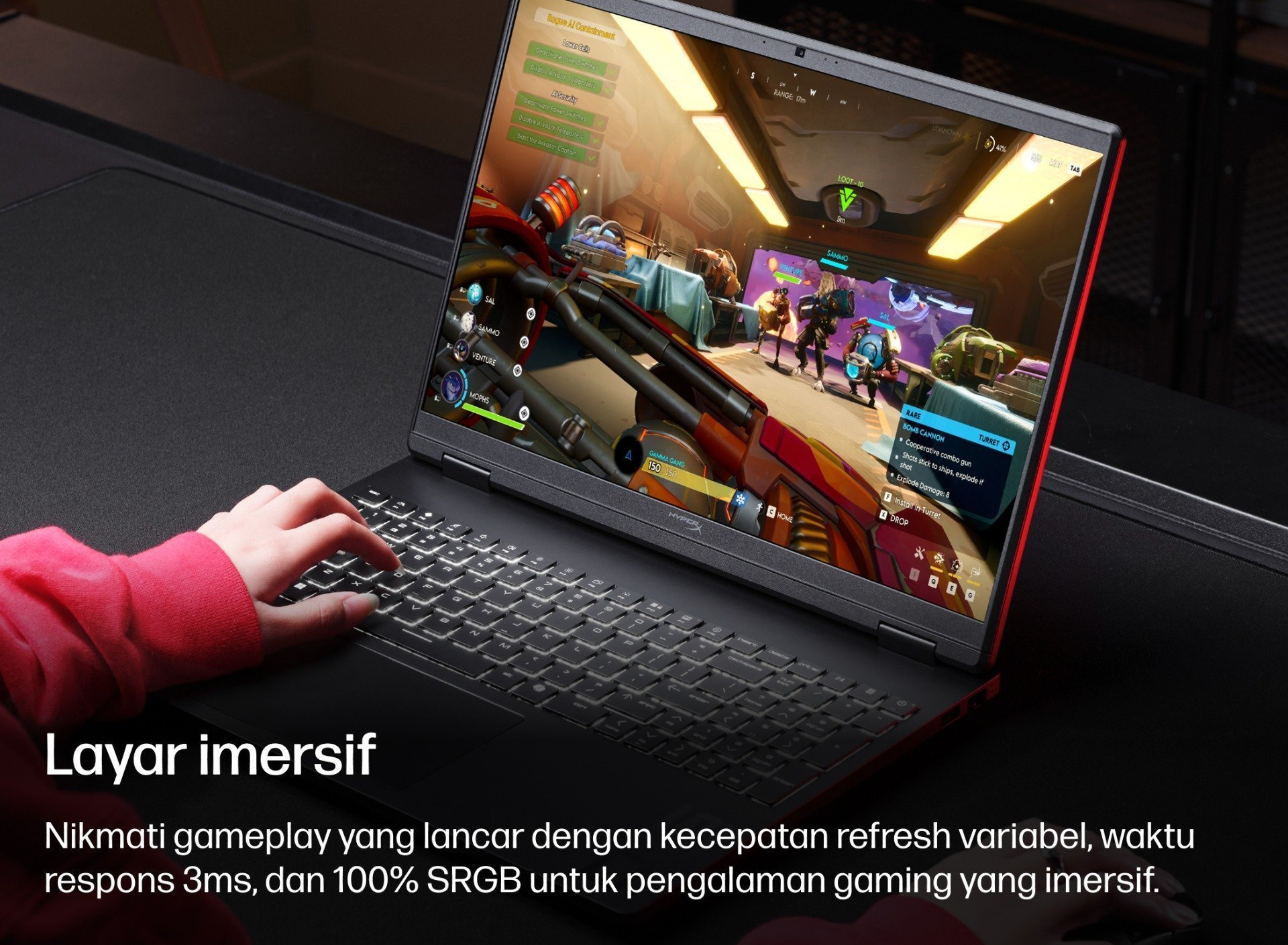 HyperX OMEN 15 inch Gaming Laptop PC 15-ga0555TX, Black + HyperX Pulsefire Fuse Wireless Gaming Mouse (Black) + HyperX Cloud Stinger 2 Core- Gaming Headset