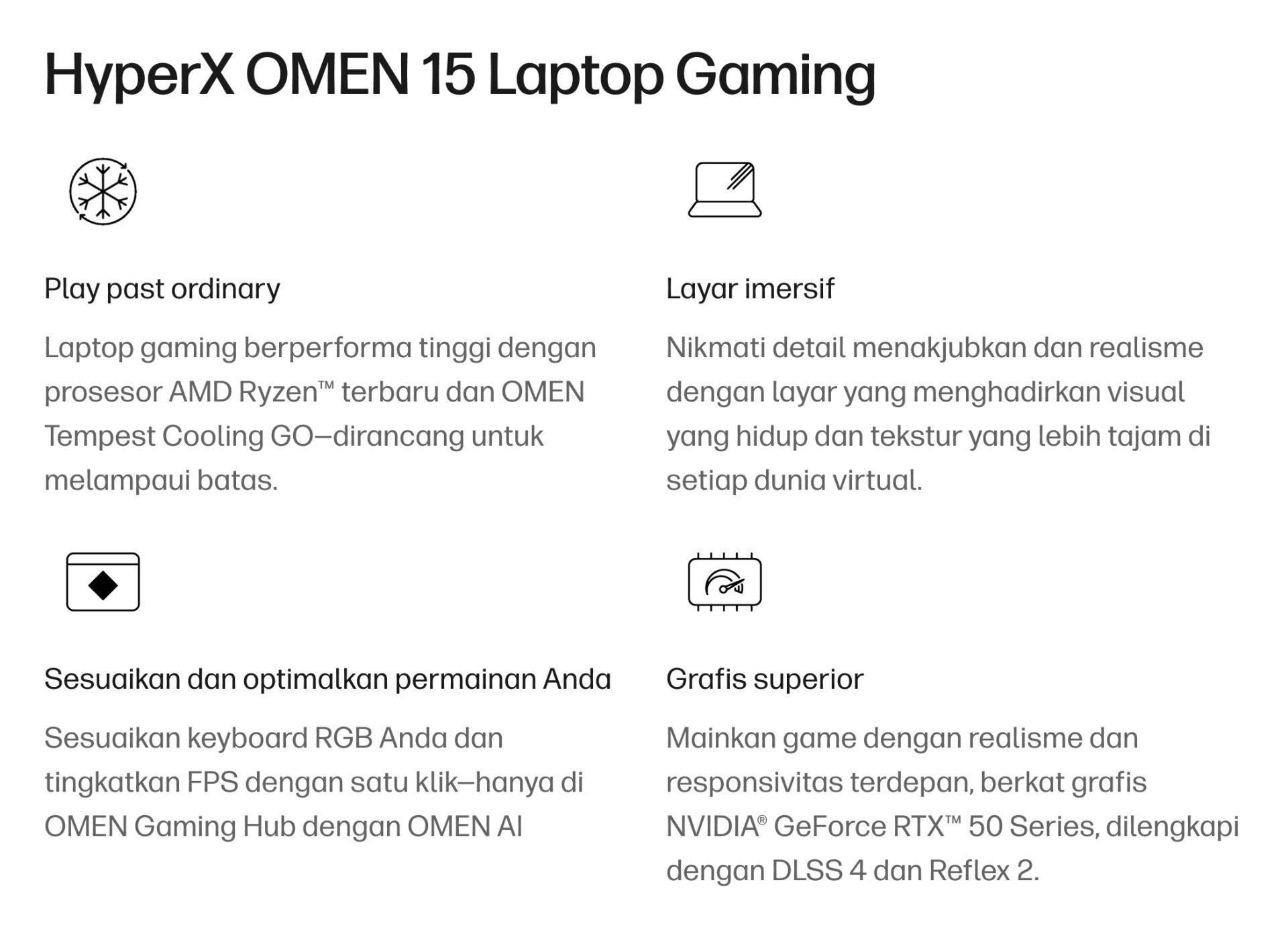 HyperX OMEN 15 inch Gaming Laptop PC 15-gb0555AX, Black +HyperX Pulsefire Fuse Wireless Gaming Mouse (Black) + HyperX Cloud Stinger 2 Core- Gaming Headset