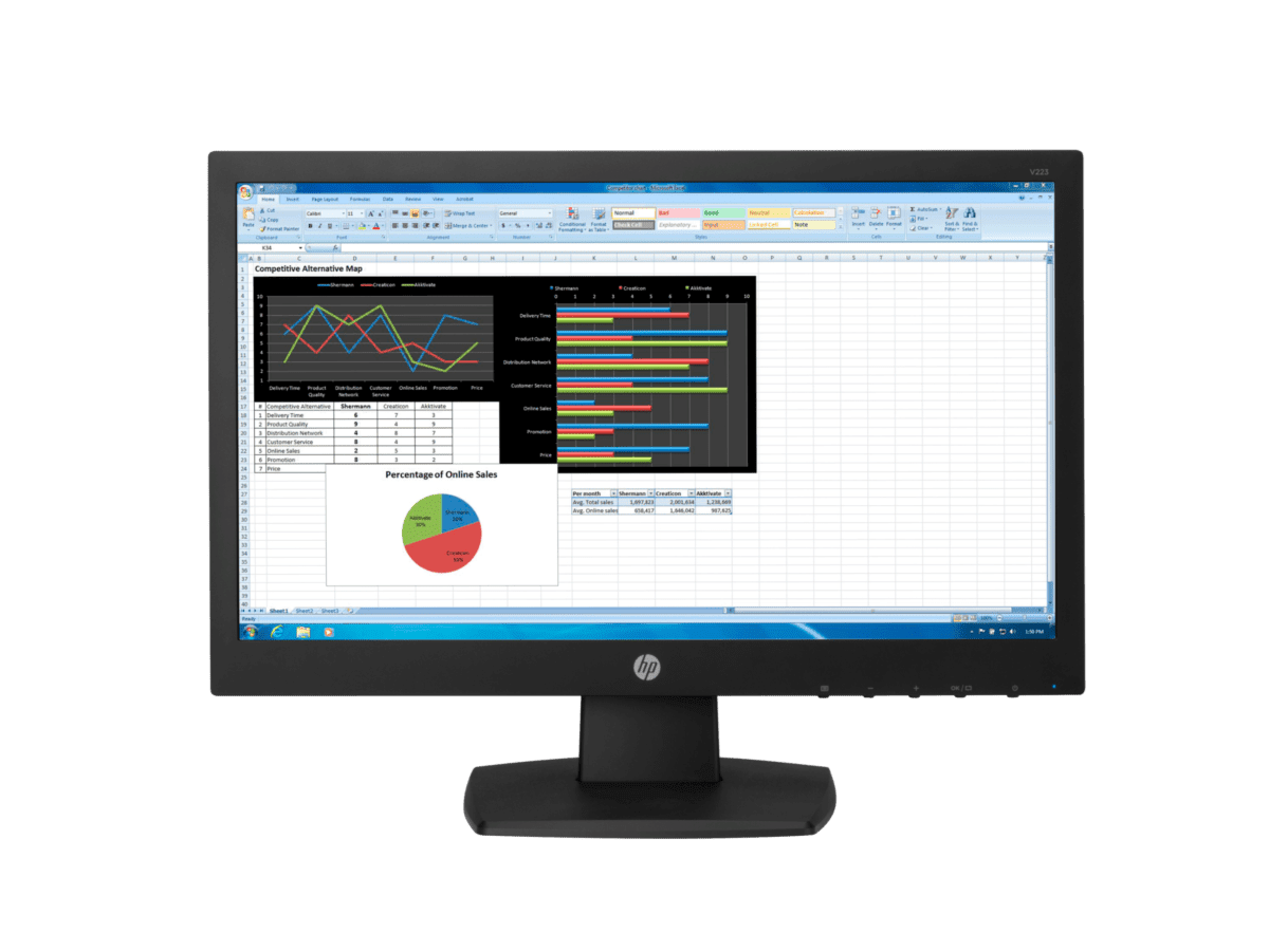HP V223 21.5-inch Monitor - 54.6 cm (21.5