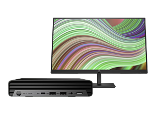 HP Pro Mini 400 G9 Desktop PC + HP P24v G5 FHD MNTR INDO - Without Screen - Black (9E470PT-BN)