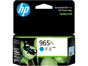 HP 965XL High Yield Cyan Original Ink Cartridge (3JA81AA) - Center facing