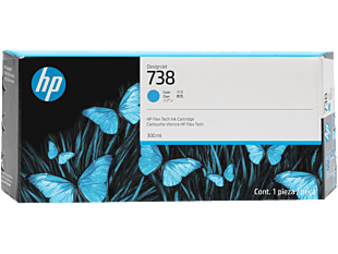 HP 738 300-ml Cyan DesignJet Ink Cartridge (676M6A)
