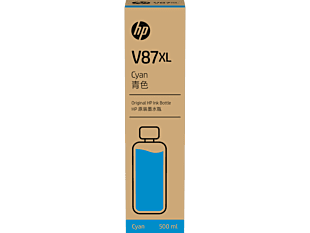 HP V87XL 500-ml Cyan Bottled Ink Cartridge (7FN95A)