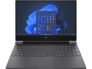 HP Victus 15 inch Gaming Laptop 15-fa2883TX, Silver - 15.6" - Mica silver, black chrome logo (B7NL5PA) - Center facing
