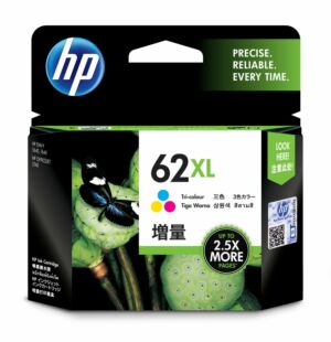 HP 62XL High Yield Tri-color Original Ink Cartridge (C2P07AA) - Center facing