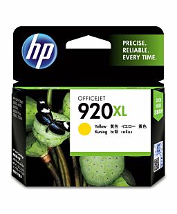 HP 920XL High Yield Yellow Original Ink Cartridge (CD974AA) - Center facing