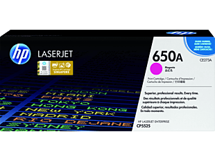 HP 650A Magenta Original LaserJet Toner Cartridge (CE273A) - Center facing