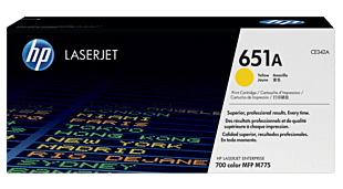 HP 651A Yellow Original LaserJet Toner Cartridge (CE342A) - Center facing
