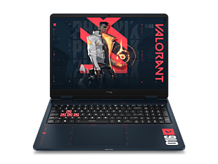 HyperX OMEN 16 " VALORANT Edition Gaming Laptop - NVIDIA® GeForce RTX™ 5060 - 16" - RIOT blue (VALORANT Limited Edition) with warm red logo on cover (DK9W5PA)