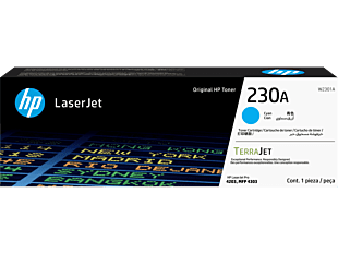 HP 230A Cyan Original LaserJet Toner Cartridge (W2301A) - Center facing