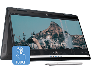 HP Pavilion x360 14 inch  2-in-1 Laptop 14-ek2051TU, Blue + HP Smart Tank 215 Printer + HP 150 Wireless Mouse - 14" - Natural Silver (A58H0PA-BN)