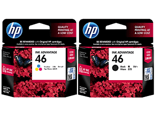 HP 46 Black Original Ink Advantage Cartridge Bundle with HP 46 Tri-Color  Ink Cartridge - Toko HP.com Indonesia