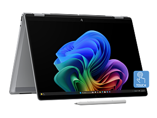 HP OmniBook X Flip 2-in-1 14 inch Laptop Next Gen AI 14-fm0890TU, Silver - 14-inch - Meteor silver aluminum (D7VW7PA)
