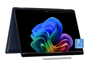 HP OmniBook X Flip 2-in-1 14 inch Laptop Next Gen AI 14-fm0889TU, Blue - 14-inch - Atmospheric blue aluminum (D7VW6PA)