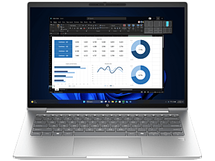 HP ProBook 4 14 inch G1i Business Laptop AI PC, Silver - 14-inch - Pike silver (AT6F2AV)