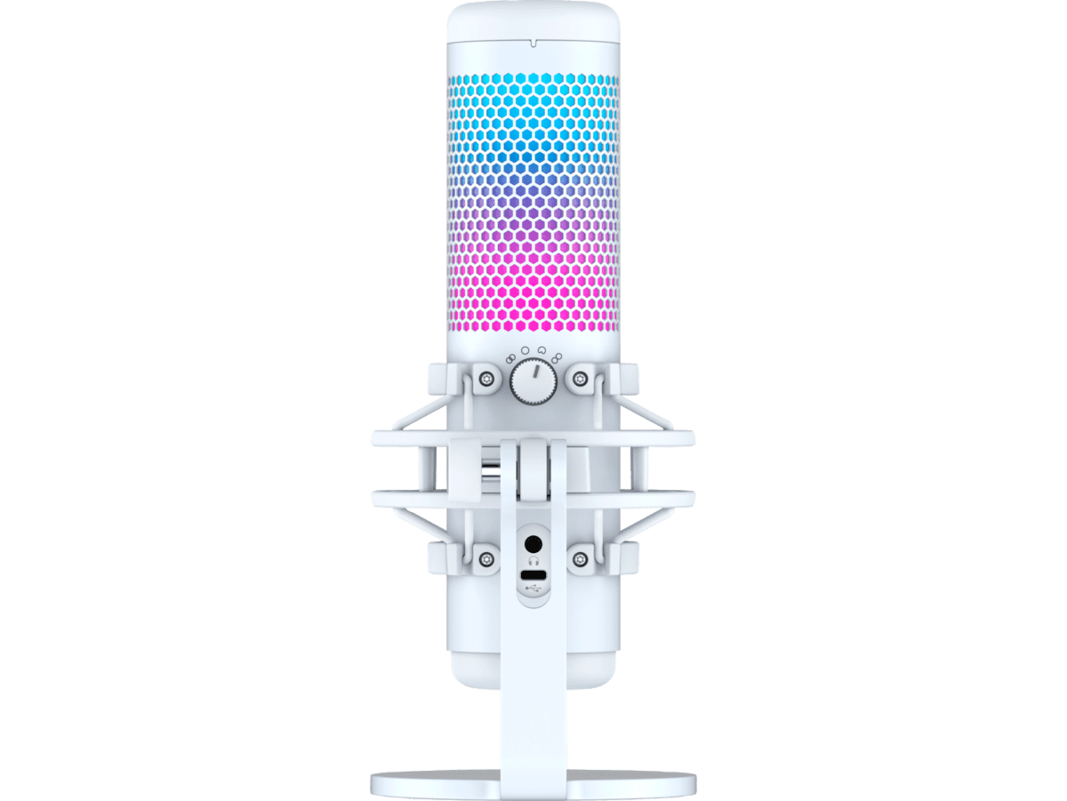 HyperX QuadCast S - USB Microphone (White-Grey) - RGB Lighting