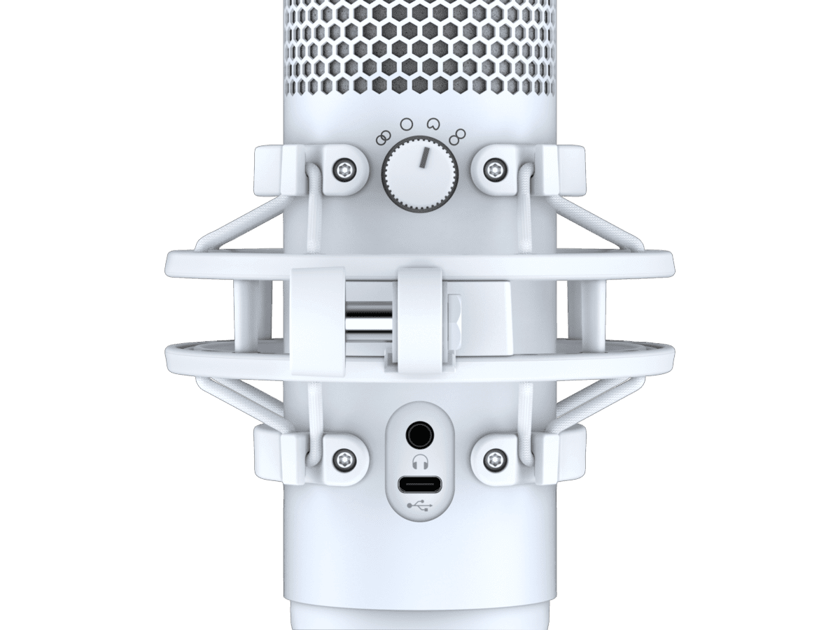 HyperX QuadCast S - USB Microphone (White-Grey) - RGB Lighting
