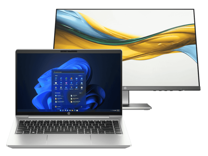 HP ProBook 440 14 inch G10 Business Laptop Wolf Pro Security Edition, Silver + HP Series 5 23.8 inch FHD Monitor - 14" - Pike silver aluminum (9J091PT-BN)