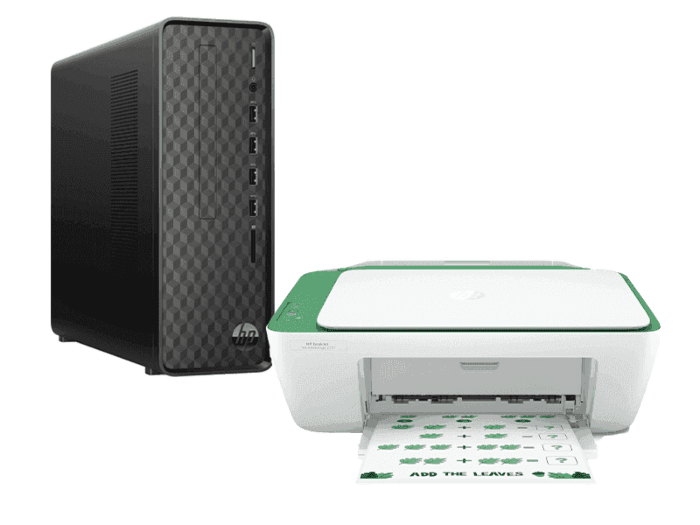 HP Slim Desktop S01-pf1177d Bundle with HP DeskJet Ink Advantage 2337 All-in-One Printer