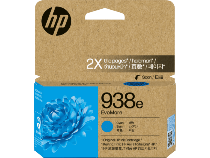 HP 938e EvoMore Cyan Original Ink Cartridge (4S6X9PA)