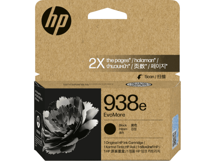 HP 938e EvoMore Black Original Ink Cartridge (4S6Y2PA) - Center facing
