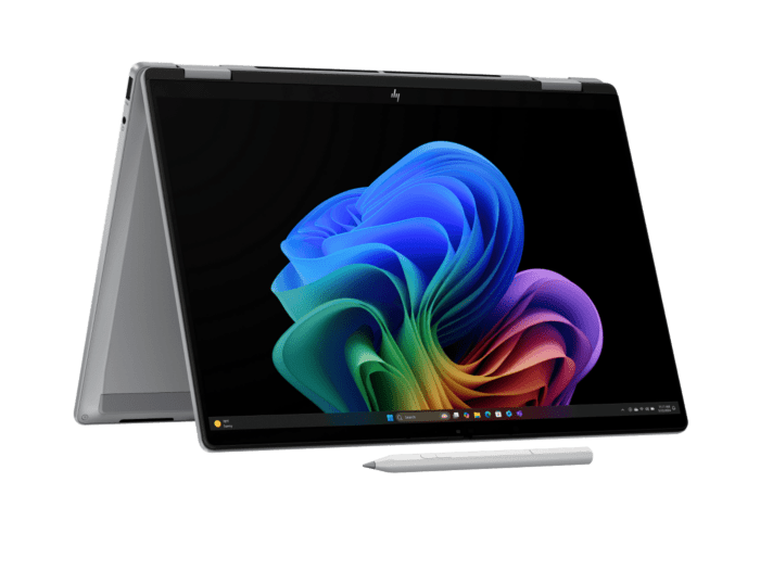 HP OmniBook X Flip 2-in-1 Laptop 14 inch Next Gen AI 14-fm0777TU, Silver - 14-inch - Meteor silver aluminum (BM7R8PA)