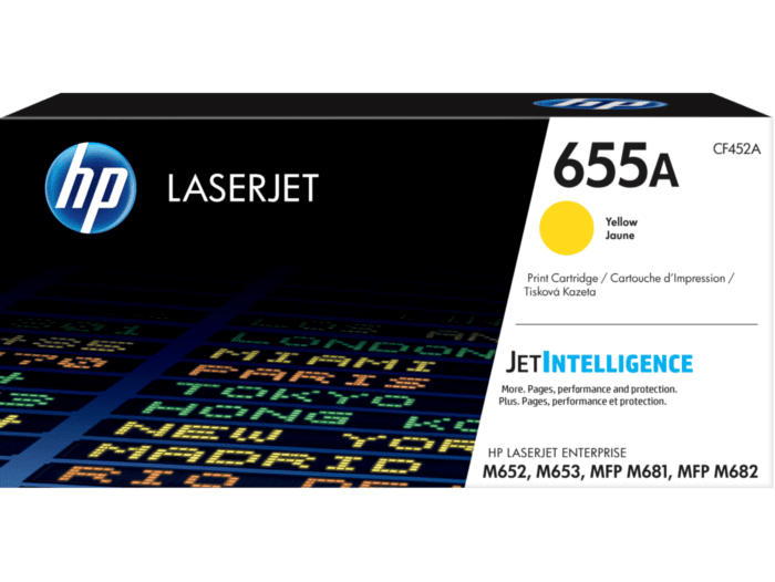HP 655A Yellow Original LaserJet Toner Cartridge (CF452A) - Center facing
