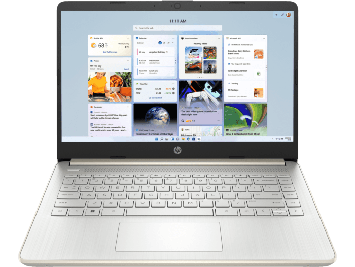 HP 14 inch Laptop 14s-dq3145TU, Gold + HP Smart Tank 215 Printer + HP 150 Wireless Mouse - 14-inch - Pale gold cover and base, natural silver keyboard frame (BP0T4PA-BN)