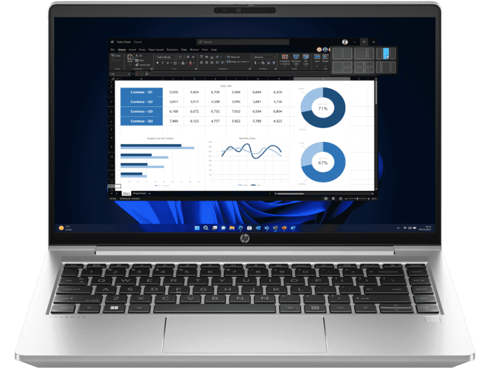 HP ProBook 440 14 inch G10 Business Laptop Wolf Pro Security Edition, Silver - 14" - Pike silver aluminum (9J091PT-32GB)