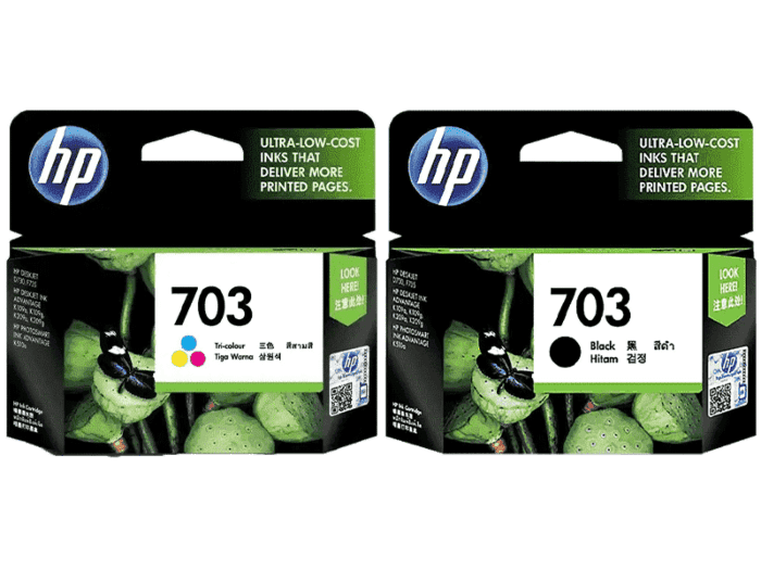 HP 703 Black Original Ink Advantage Cartridge bundle with HP 703 Tri-color  Original Ink Advantage Cartridge - Shop HP.com Indonesia