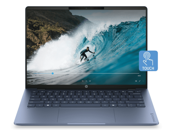 HP OmniBook 5 14 inch Laptop Next Gen AI 14-hm0315AU, Blue - 14" - Starlit blue aluminum (D6ZW0PA)
