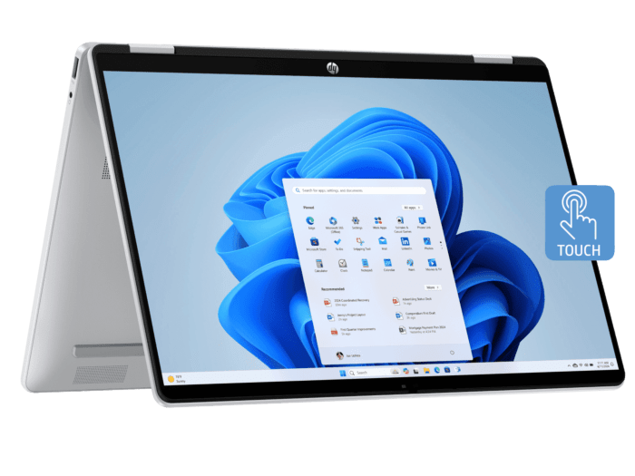 HP OmniBook 5 Flip 14 inch 14 -fp0556TU, Silver + HP Smart Tank 215 Printer + HP 150 Wireless Mouse - 14-inch - Glacier silver (BR4G1PA-BN)