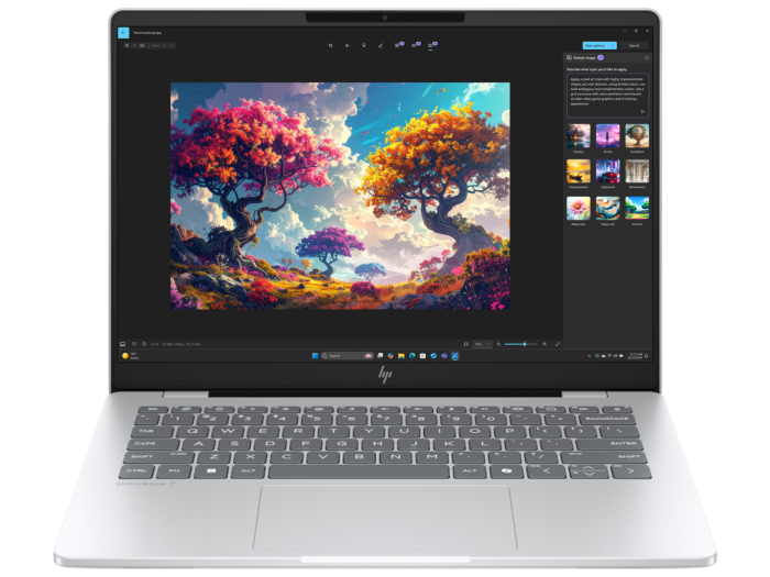 HP OmniBook 7 14 inch Laptop AI 14-fr0222TU, Silver - 14-inch - Glacier silver aluminum (D07C5PA)