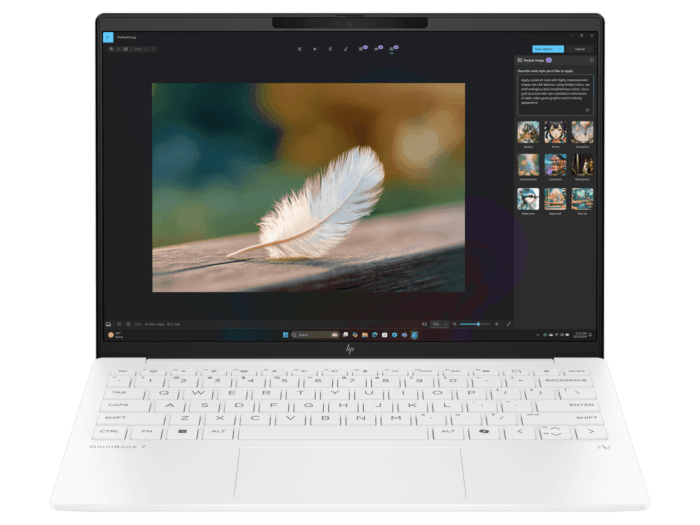 HP OmniBook 7 Aero 13.3 inch Laptop Next Gen AI 13-bg1778AU, White + HP Smart Tank 215 Printer + HP 150 Wireless Mouse - 13.3-inch - Ceramic white (BM7R3PA-BN)