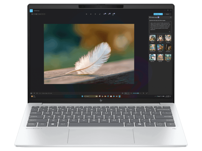 HP OmniBook 7 Aero 13.3 inch Laptop Next Gen AI 13-bg1777AU, Silver - 13.3-inch - Glacier silver (BM7R2PA)