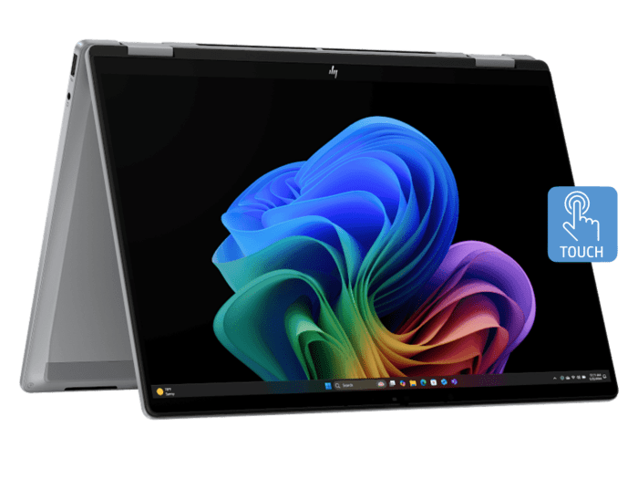 HP OmniBook X Flip 2-in-1 14 inch Laptop Next Gen AI 14-fk0888AU, Silver - 14" - Meteor silver aluminum (BM7R7PA)