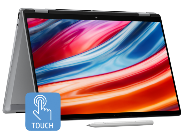 HP OmniBook X Flip 2-in-1 14 inch Laptop Next Gen AI 14-fk0888AU, Silver - 14" - Meteor silver aluminum (BM7R7PA)