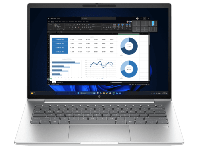 HP ProBook 4 G1a 14 inch Notebook AI PC, Silver - 14-inch - Pike silver (CE1Y8PT)