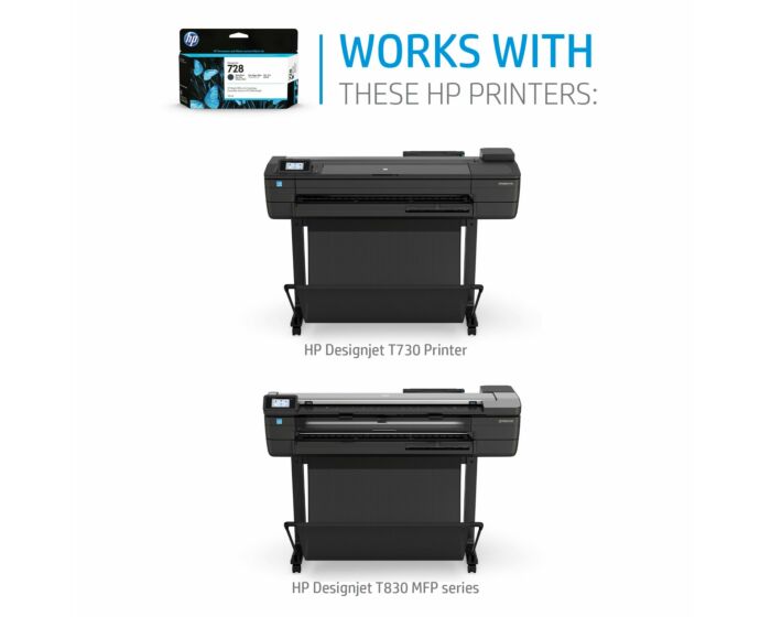 HP 728B 130-ml Matte Black DesignJet Ink / Tinta Cartridge