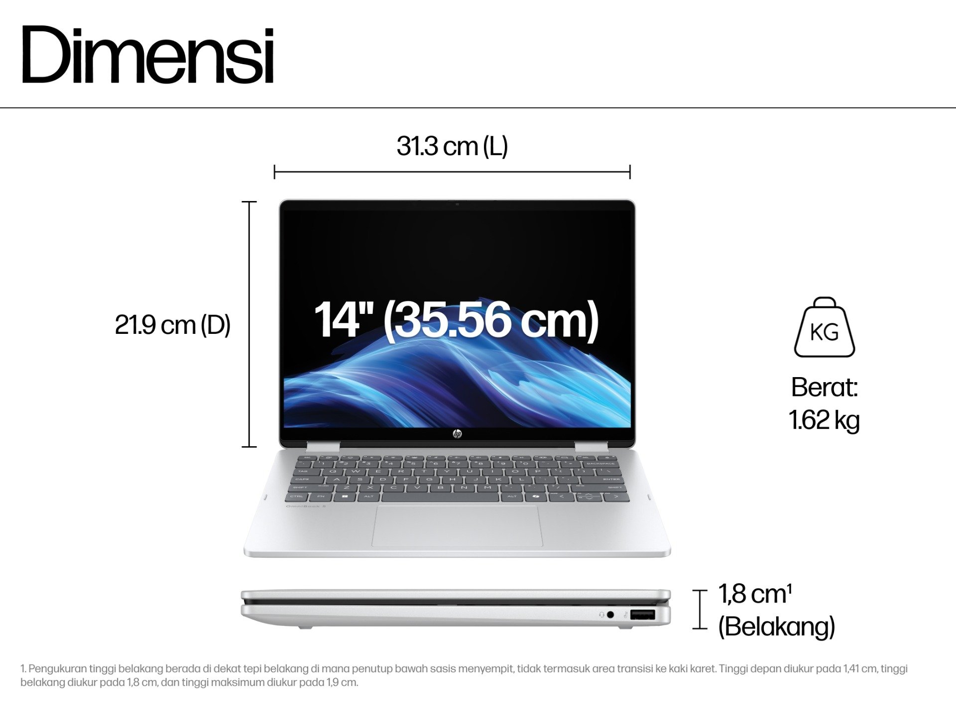 Galeri HP OmniBook 5 Flip 14 inch 14-fp0776TU, Blue