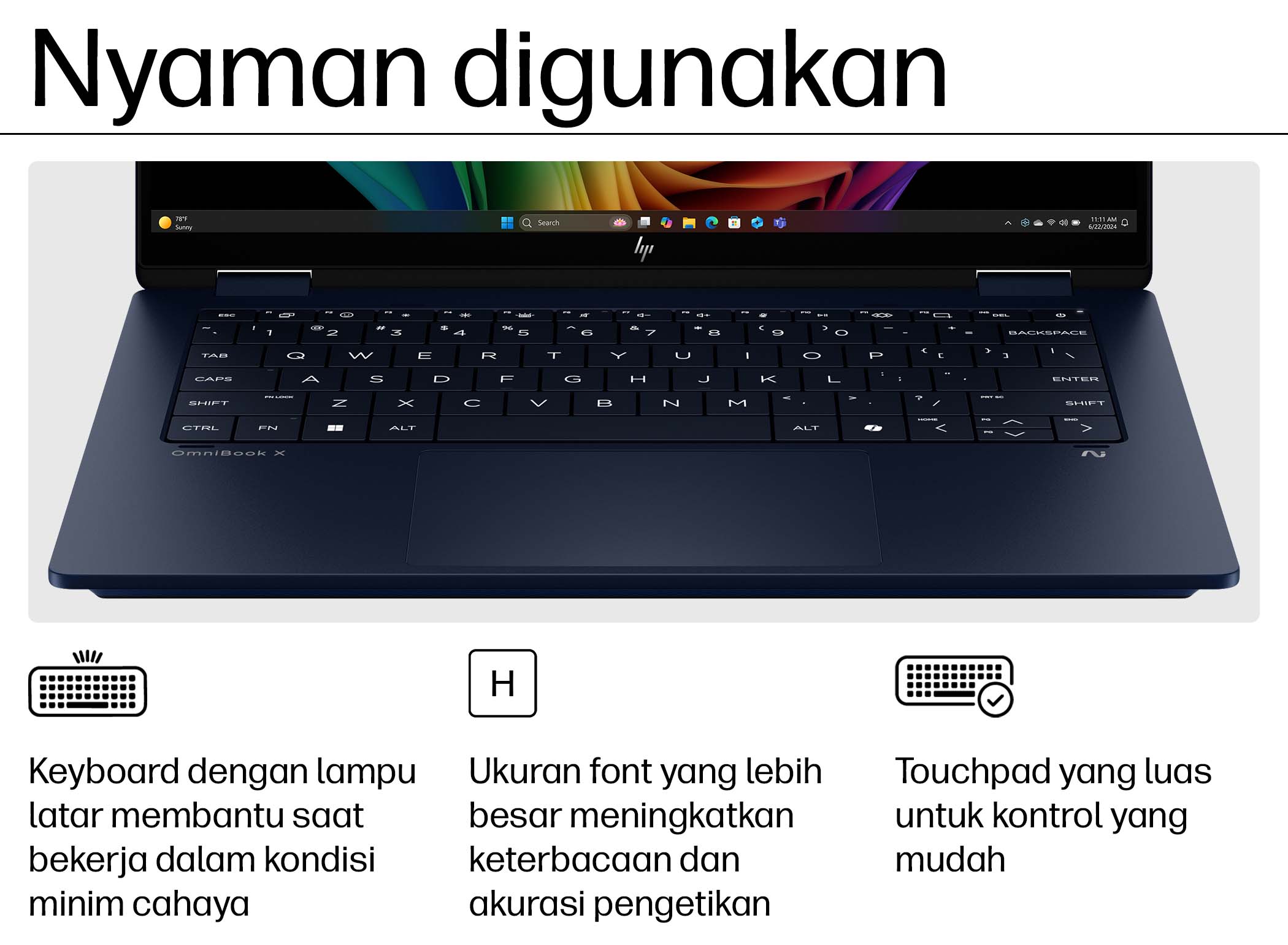 Galeri HP OmniBook X Flip 2-in-1 14 inch Laptop Next Gen AI 14-fm0889TU, Blue