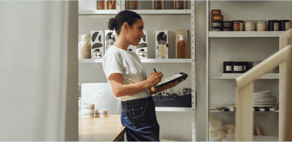 A woman with a business laptop
